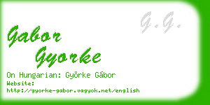 gabor gyorke business card