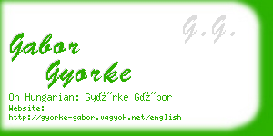 gabor gyorke business card